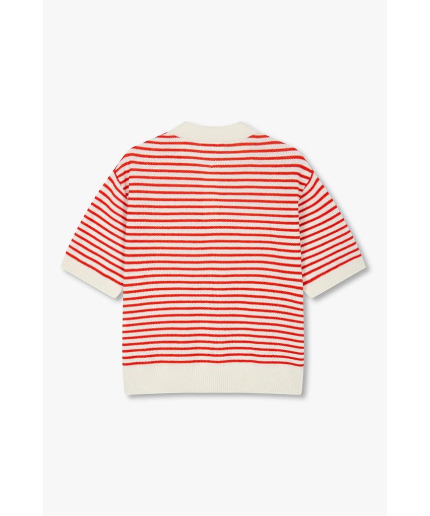 STUDIO TOMBOY Striped Collar Pullover _Red_9176352971