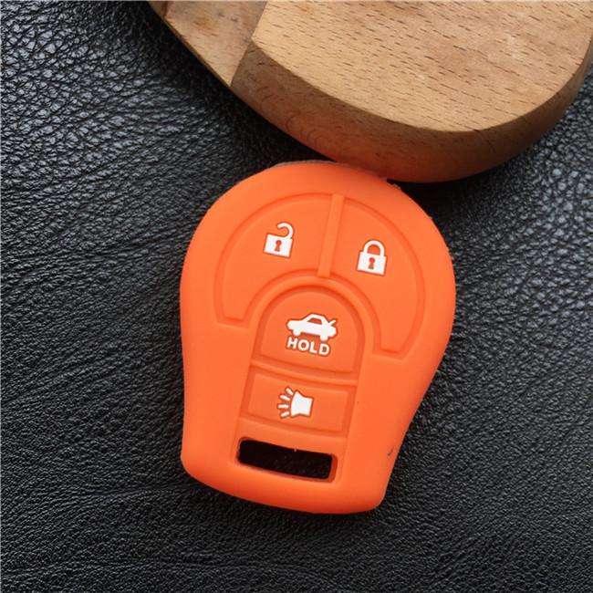 Silicone Rubber Car Key Case For Nissan Maxima Altima Sentra Versa 4 Buttons Smart Key Shell Cover