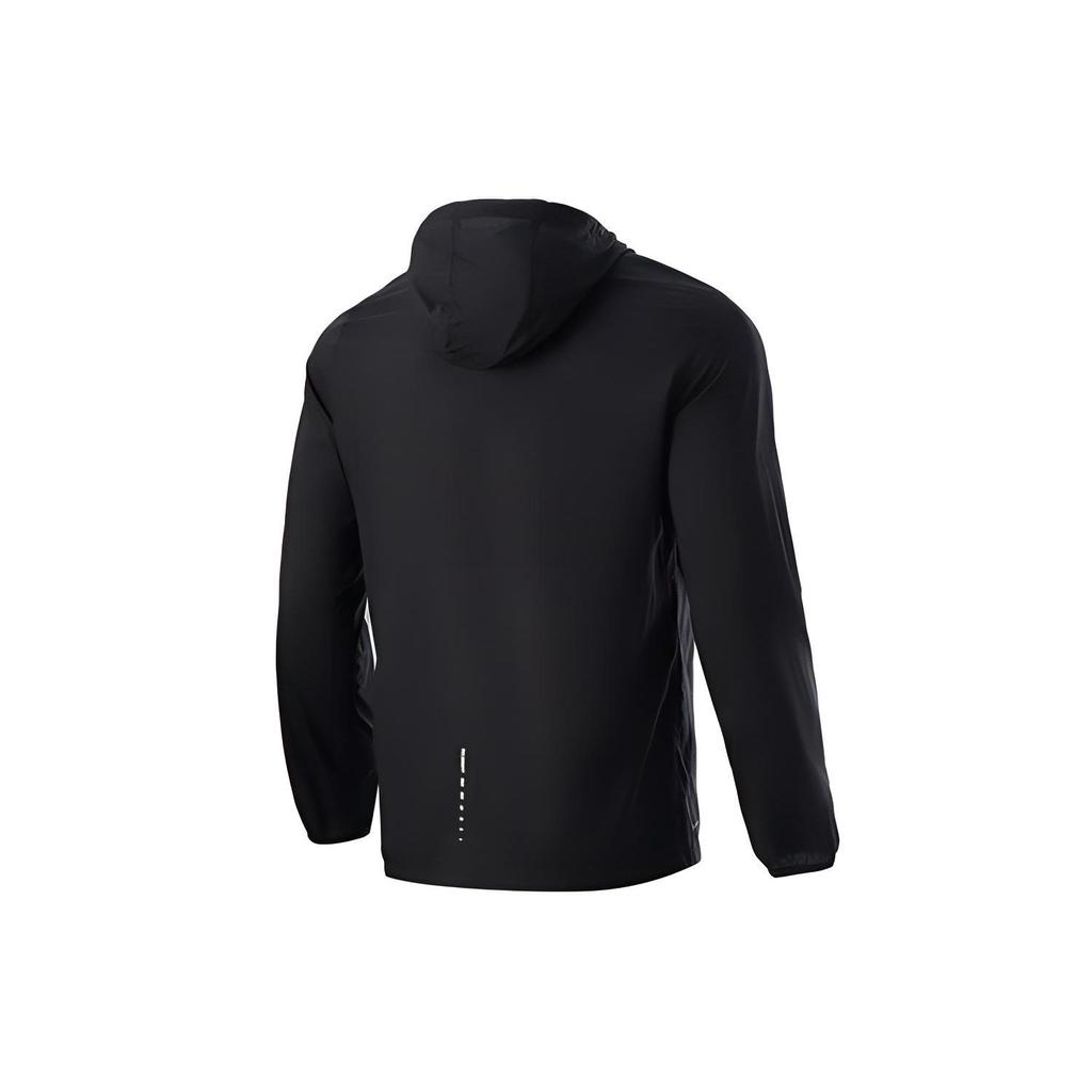 Li Ning Reflective Logo Water-Resistant Sports Hooded Jacket Men Jackets Black AFDR123-1