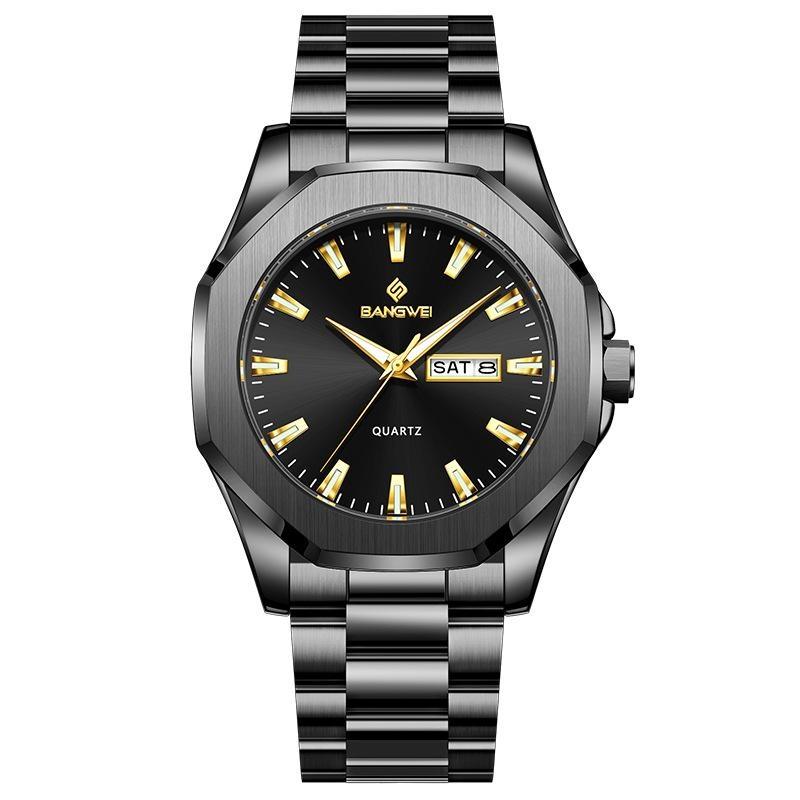 Luxury Men Wristwatch Waterproof Luminous Week Date Casual Man Clock Stainless Steel Quartz Fashion Men's Watches Reloj
