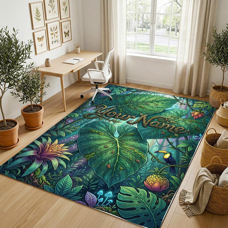 Journey Faith Theme Soft Crystal Velvet Rug Custom Name & Text Print Non Slip Floor Rug for Bedroom Living Room