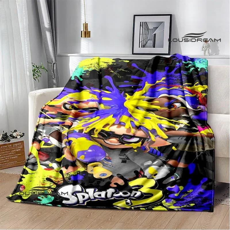 3D Cartoon Game Splatoon Printed Blanket Flannel Warm Blankets Soft and Comfortable Blanket Bed Linings Cubre Cama Birthday Gift