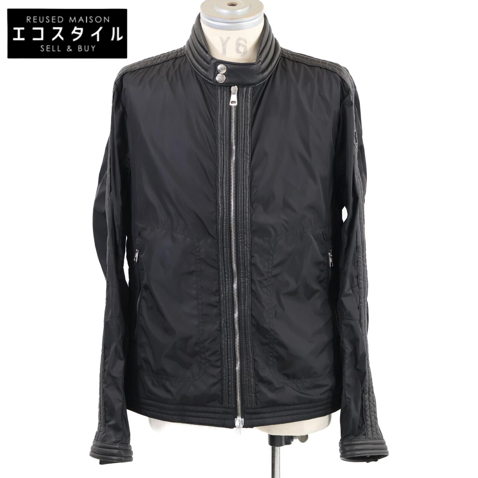 

MONCLER [Good condition/domestic regular] DAQUIN Lamb leather switching nylon Jacket 3 blackUsed