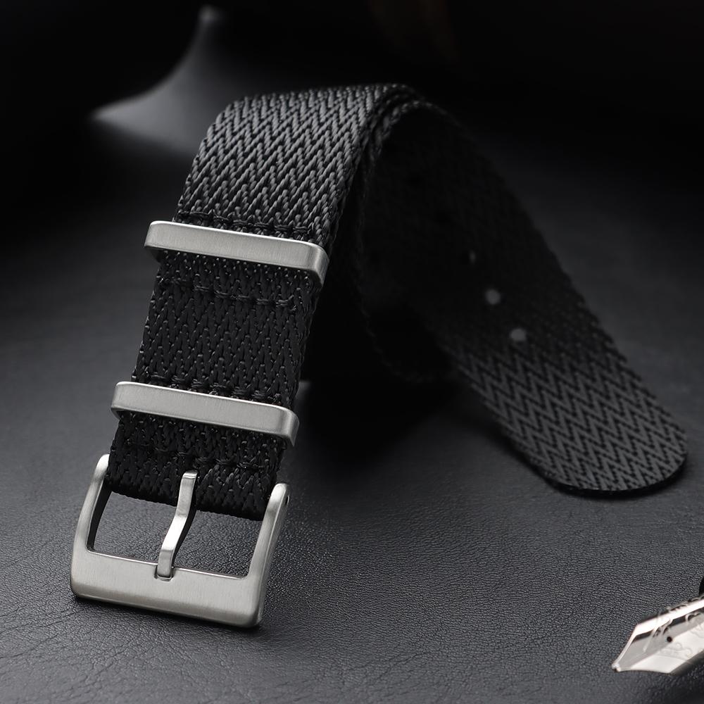 

Ribbed Watch Strap Mustard 18mm 20mm 22mm Quality Rugged Nylon Military Straps Retro Braid Ballistic Fabric Watch Band Men Women 18mm чорний