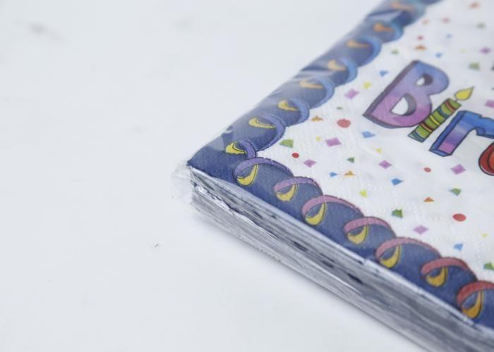 Serviettes - Happy Birthday - Couleur vive - Motifs joyeux - Pour enfants