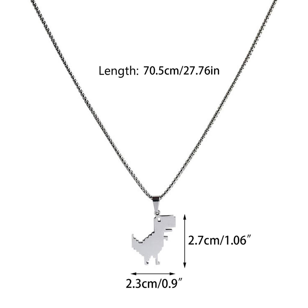 Sweater Chain Choker Necklace Long Chain Punk Dinosaur Pendant Clavicle Chain Choker Necklace for Rapper Unisex Jewelry