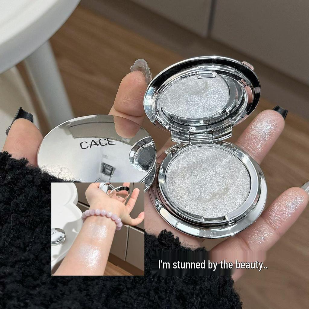 CACE Galaxy Crushed Diamond Highlighter - Pearlescent Shimmer, Brightening 3D Cream, 4 Glittering Colors