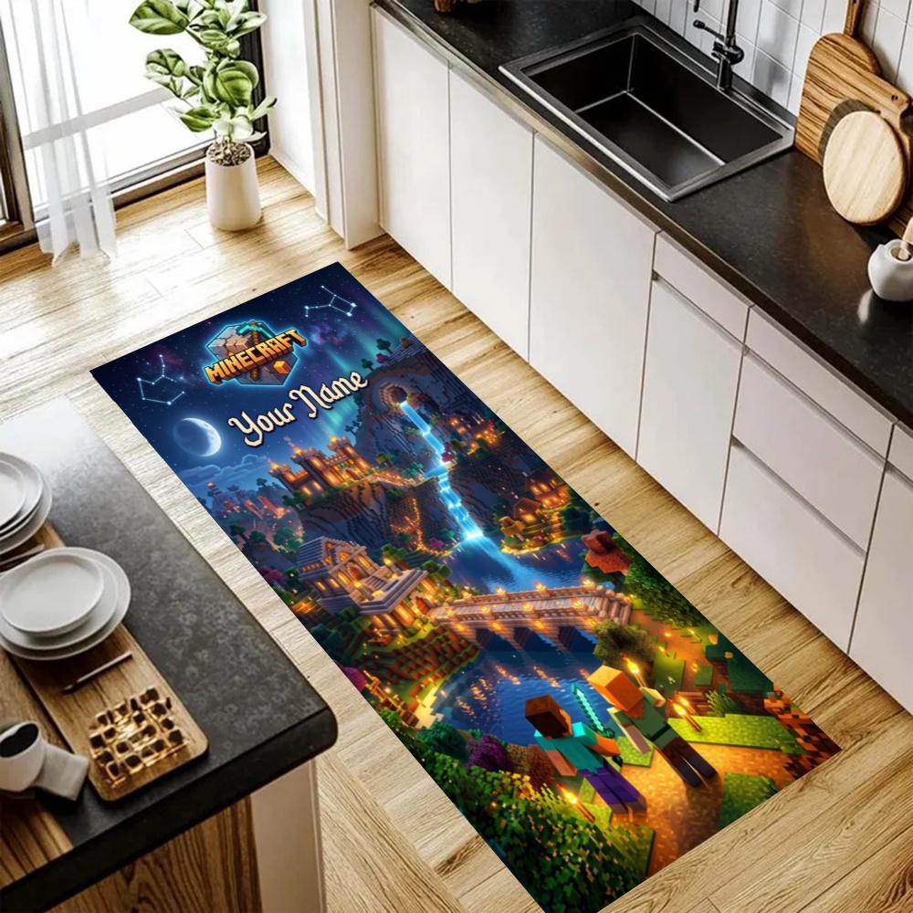 Minecraft Customize Your Name Kitchen Rug Runner Rug Laundry Mat Hallway Entryway The Best Gift Choice
