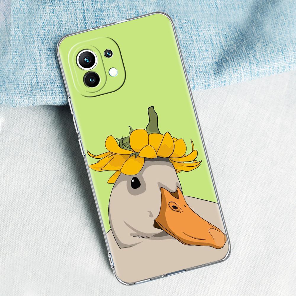 Phone Case For Xiaomi Mi 15 14 13 12 11 Lite 15T 13T 12T Pro Poco X7 X6 X5 Pro 5G X3 NFC F7 F6 F5 Clear Cover Funny Duck