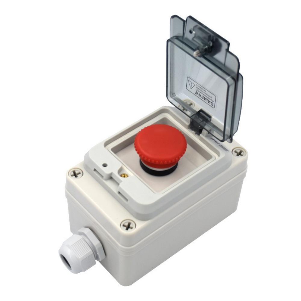 

IP67 Emergency Stop Push Button Protective Cover Outdoor Button Switch Waterproof Enclosure Urgent Stop Button Cassette Tape