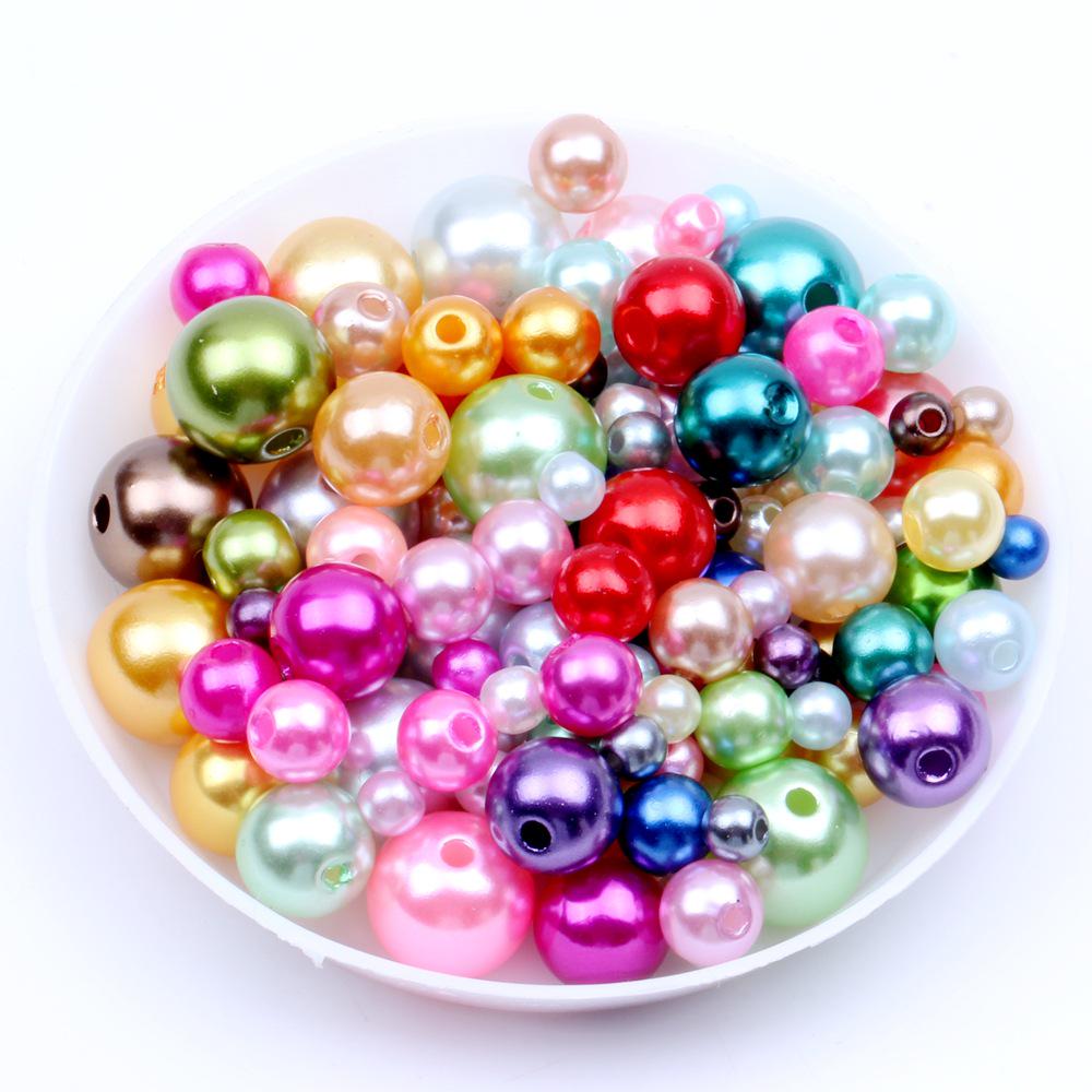 

18g Perforated Imitation Pearl Beads: No Peeling/Fading - Cream Glue Hair Clip for DIY Handmade Bracelets & Small Accessories. 10mm 35 pcs