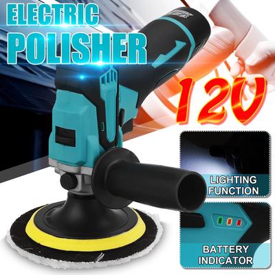 Máquina Politriz Elétrica Portátil para Carro 12V Sem Fio Limpador de Polimento de Carro Ajustável Iluminação LED Lítio Recarregável