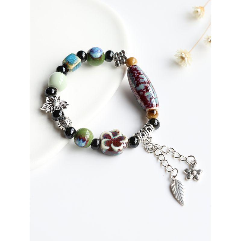 Retro Ceramic Tassel Bracelet Jingdezhen Beaded
