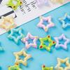 10Pcs Luminous Five-Pointed Star Friendship Necklace Making Beads Acrylic Beading Material Jewelry Accessories for Women