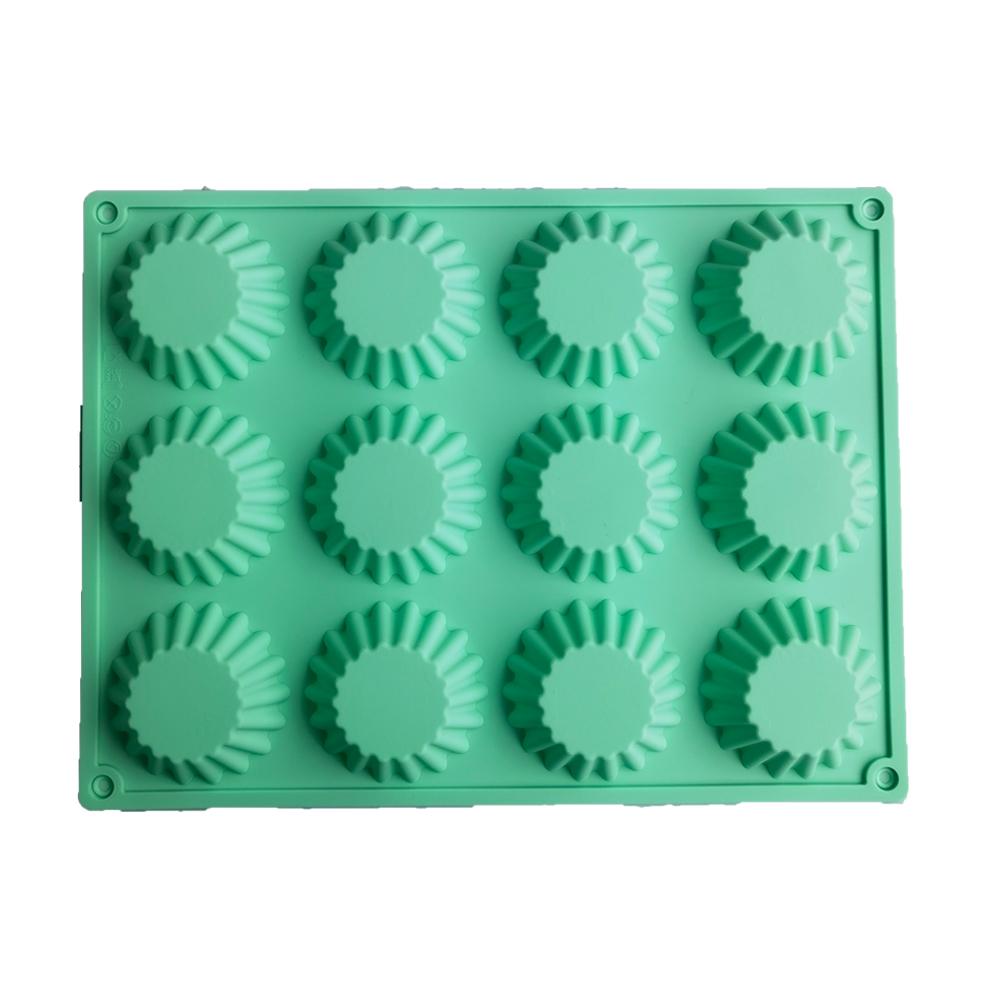 12-Hole Multi-Grid Round Silicone Muffin Cup Mold  Cake Chocolate     Bread Biscuit Baking Tray