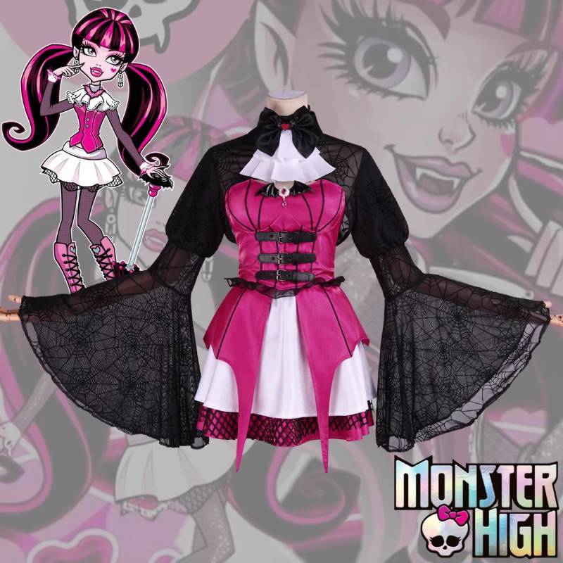 Monster High Draculaura Cosplay Costume For Halloween Vampire Lolita Short Skirt For Women