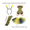 Bee Costume Set Bee Ear Headband Tutu Skirt Sleeve Sunglass Strip Sock for Kids Adult Halloween Christmas Animal Cosplay
