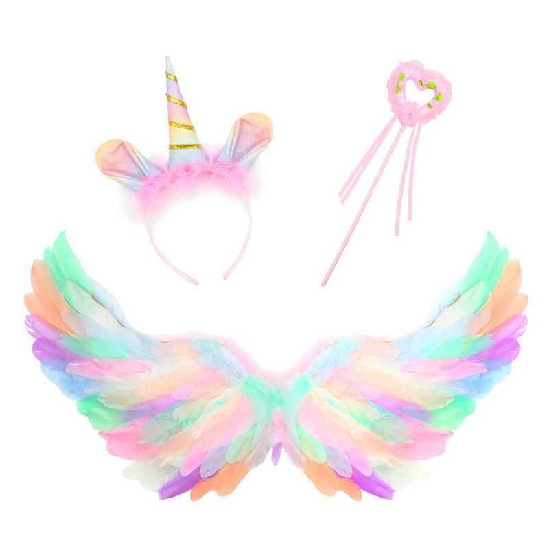 Pony Poly Princess Dress Girls Children cos Birthday Dress Rainbow Dress Unicorn Elsa SB23
