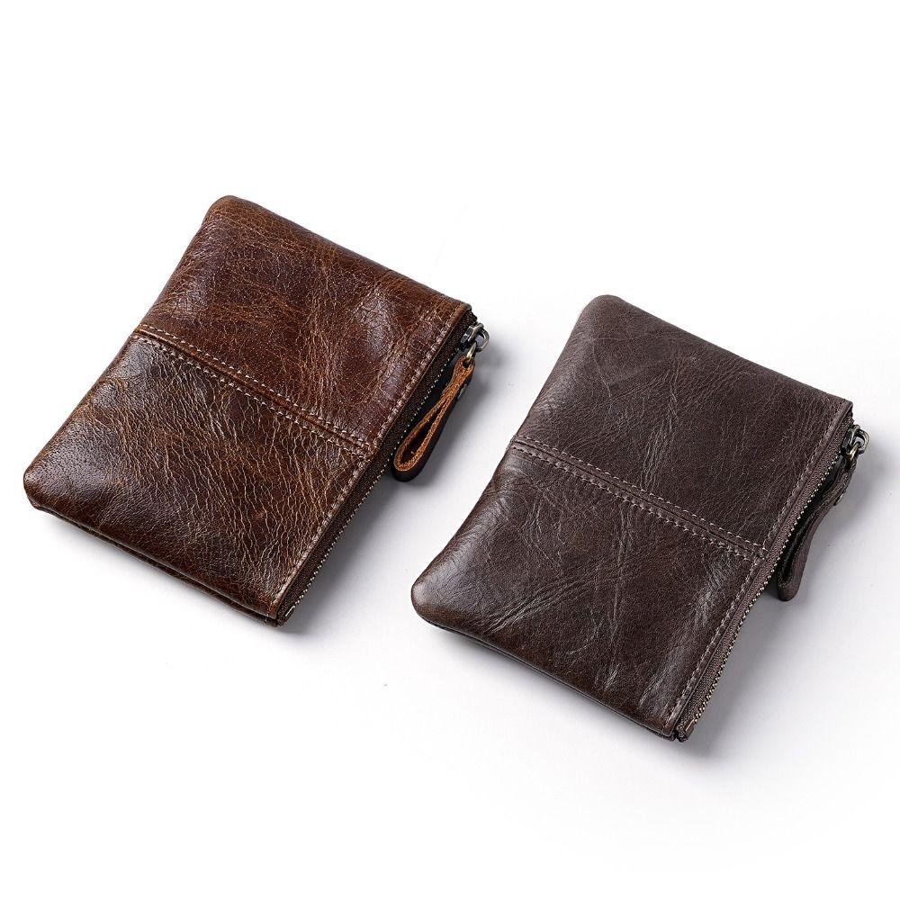 Retro Men's Short Wallet Zipper Pocket Purse Fashion Credit Card Case  Outdoor