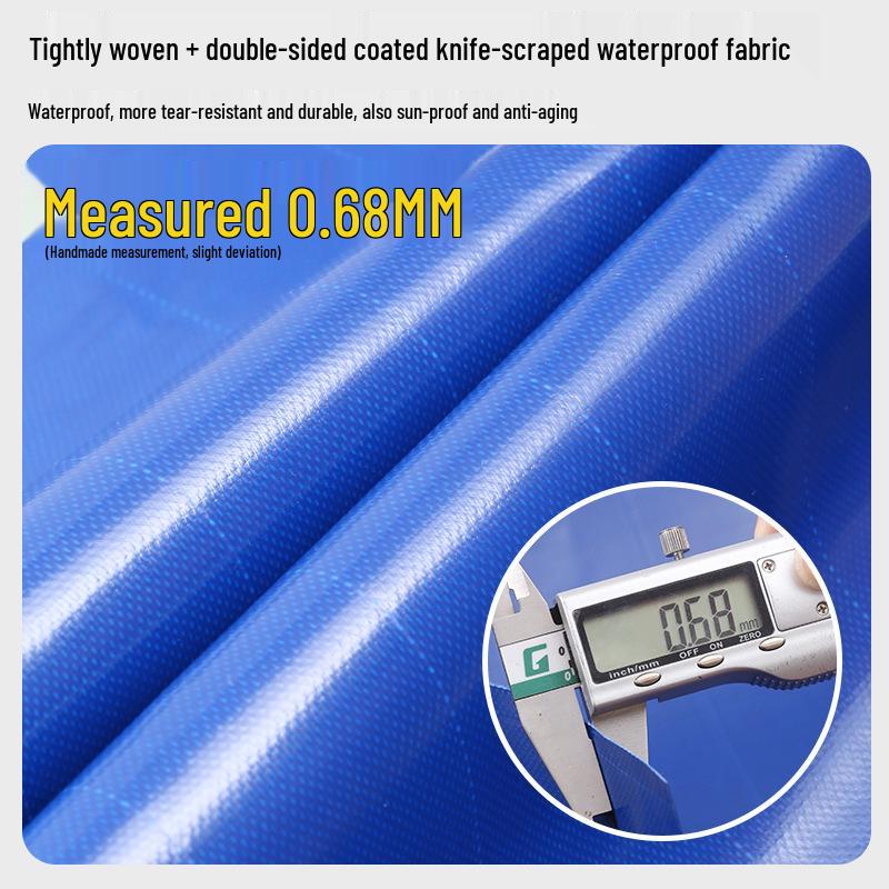 Blue Waterproof, Wear-Resistant Industrial Tarpaulin Canvas: Sunshade, Rainproof, Anti-Aging, Knife-Scraped Oilcloth