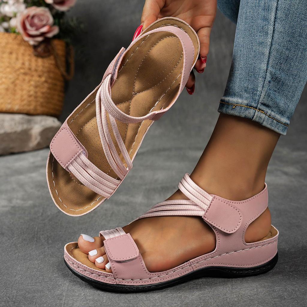 Women Platform Wedge Sandals Adjustable Strap Open Toe Casual Summer Footwear Comfortable Walking Shoes