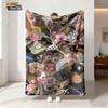 1 Piece Cute And Funny Monkey Printed Flannel Blanket In Multiple Sizes, Soft And Comfortable Gift Blanket, Machine Washable