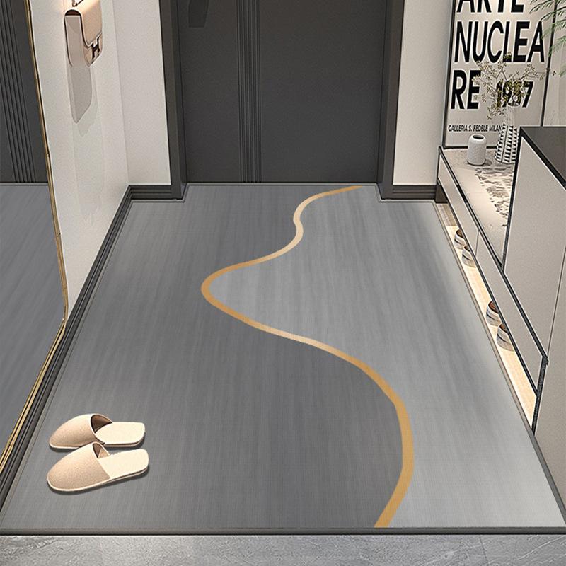 Home Floor Mat Advanced Sense Entrance Door Crystal Velvet Floor Mat Household Cutting Door NonSlip Foot Pad