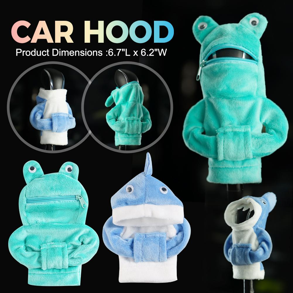 Mini Shark Gear Stick Car Shifter Hoodie Car Gear Shift Knob Cover Funny Gearshift Sweater Car Interior Accessories Car Hood