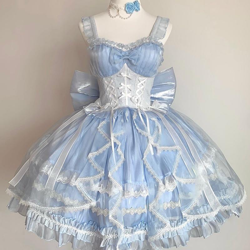 

Лолита Кошка Стеклянные Фэнтези Ланд Платья Принцесса Платье Рукава Amway S