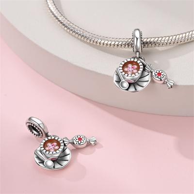 Charms Original Copper Candy Coffee Pendant Fruit Pastry Beads Fit Bracelet Diy Fine Gift Women Delicate Jewelry Ac