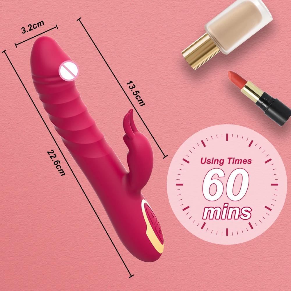 Powerful 10 Vibrating Female Masturbator Rabbit Vibrator Nipple Clitoris G Spot Stimulator Dildo Massager Sex Toys for Women 18+