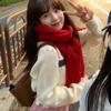 New Korean Style Winter All Match Scarf for Women Soft Solid Color Scarf Thickened Warm Soft Girl Student Tassel Mohair