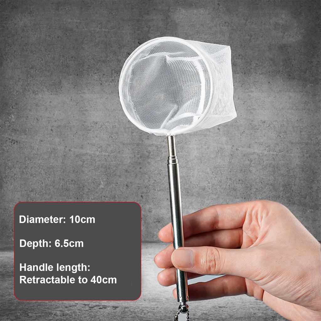 Square/Round Fine Fishing Net with Retractable Stainless Steel Hand Aquarium/Fish Tank Catch Small Fish Shrimp Clean Accessories
