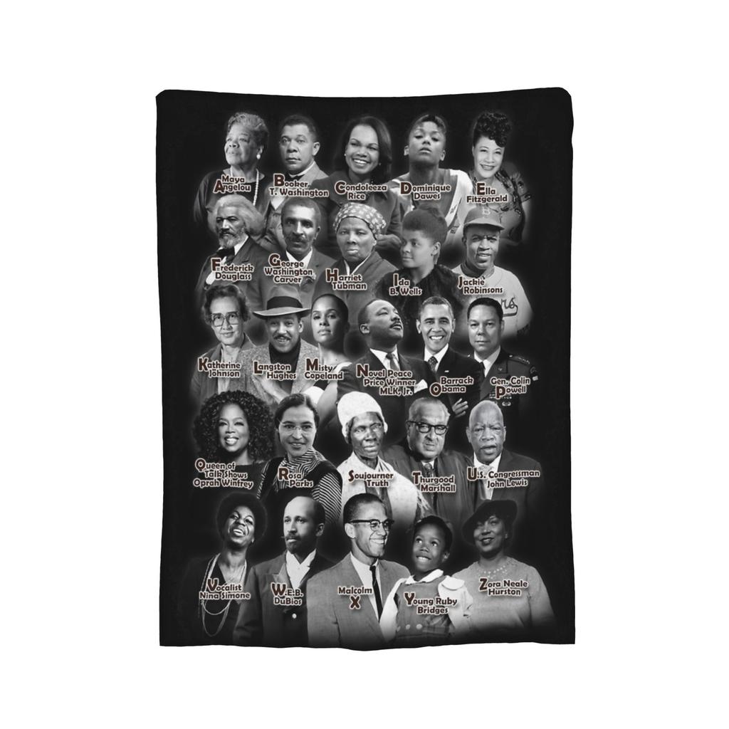 Black History Knitted Blanket Fleece  Super Warm Throw Blanket for Bedroom Sofa Bedroom Quilt