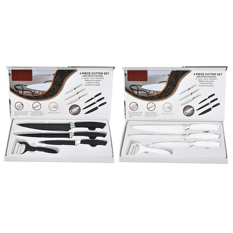 Four Piece Kitchen Stainless Steel Knife Chef's Knife Sharp Meat Cleaver Peeling Fruit Knife