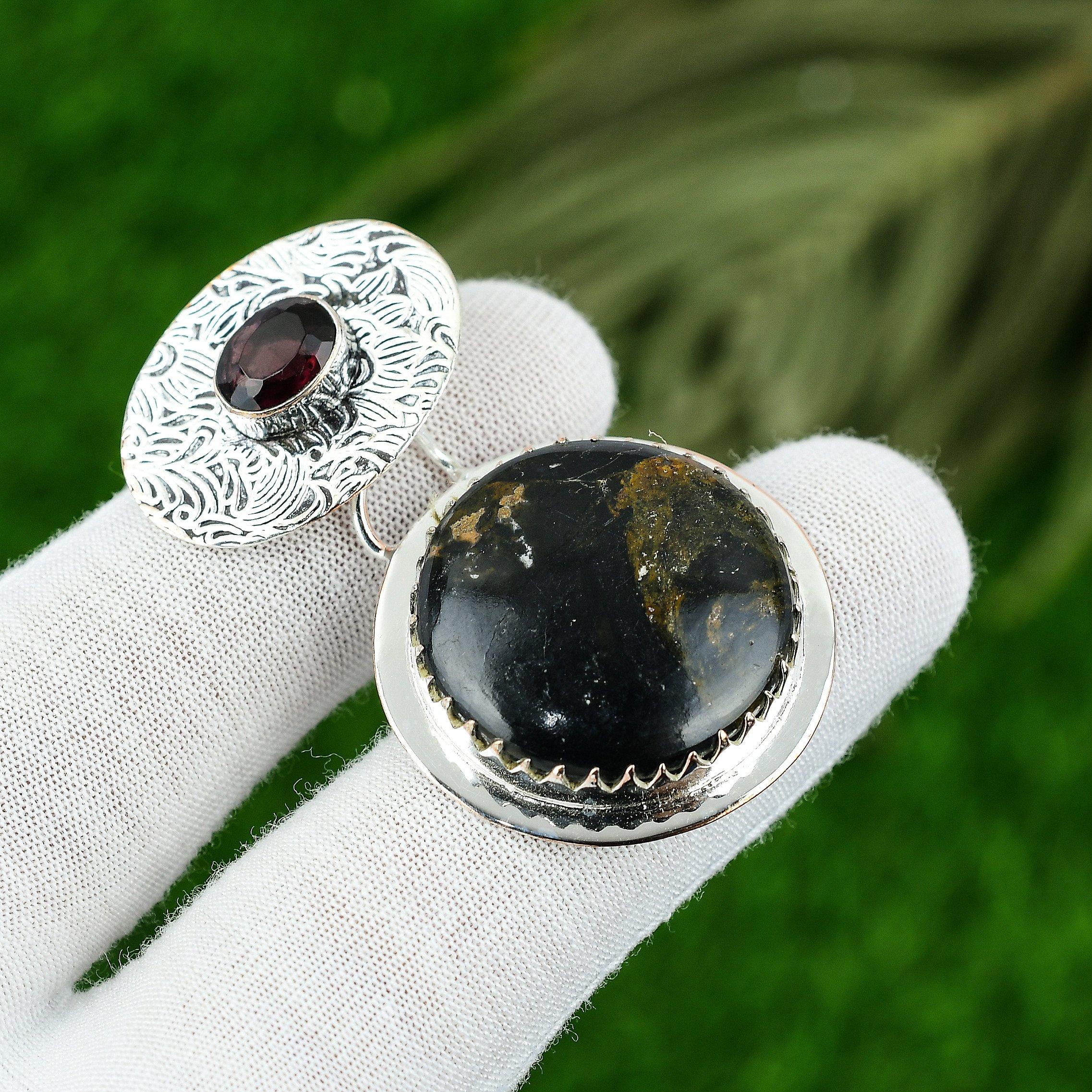 

Wedding Gift For Her 925 Sterling Silver Natural Ocean Jasper Gemstone Pendant