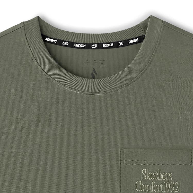 Skechers Sports Alliance Series Simple Comfortable Loose Fashion Casual Short Sleeve Breathable T-Shirt Men tops Rock-Grass-Color L225M132-01DR