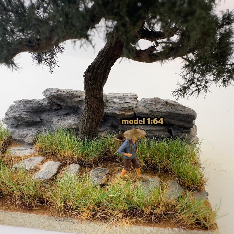 1,2 cm Simulationsrasen Rasenmodell Grasbüschel Pflanze Vegetation Plattform Dekor DIY Sandtisch/Eisenbahn/Gartenszenerie 1 Box