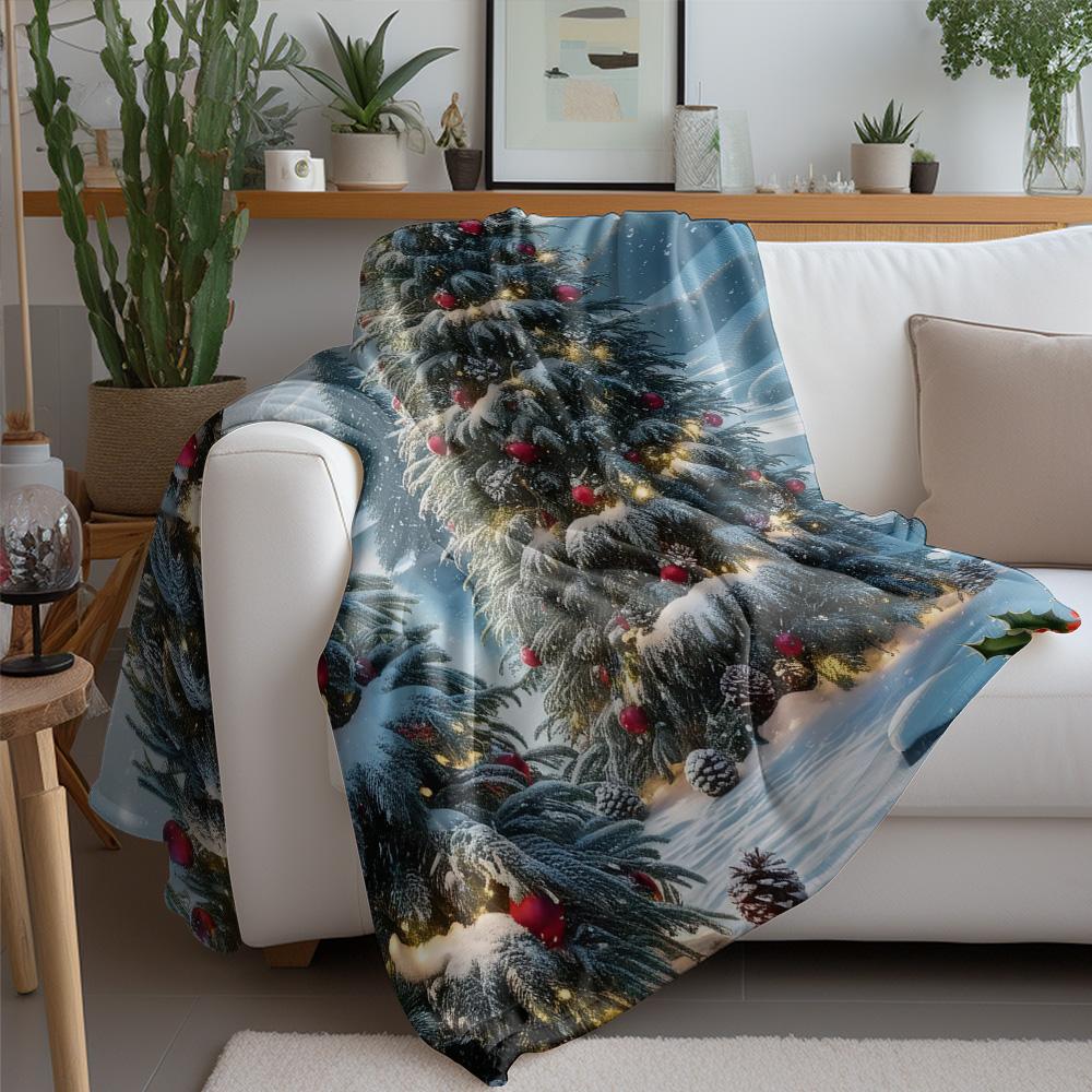 Tuniu Winter Forest Throw Blanket Cozy Sofa Bed Decoration Warm Fleece Blanket Outdoor Blanket