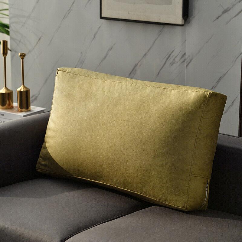 

Faux Leather Sofa Back Cushion Cover Soft Pillow Case Living Room Headboard Upholstered Backrest Pad Cover No Fillings 60x40x10cm