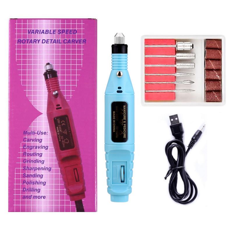 Electric Nail Drill Machine Portable USB Manicure Pedicure Set Professional File Kit for Acrylic Gel Nails Polish Salon Tools