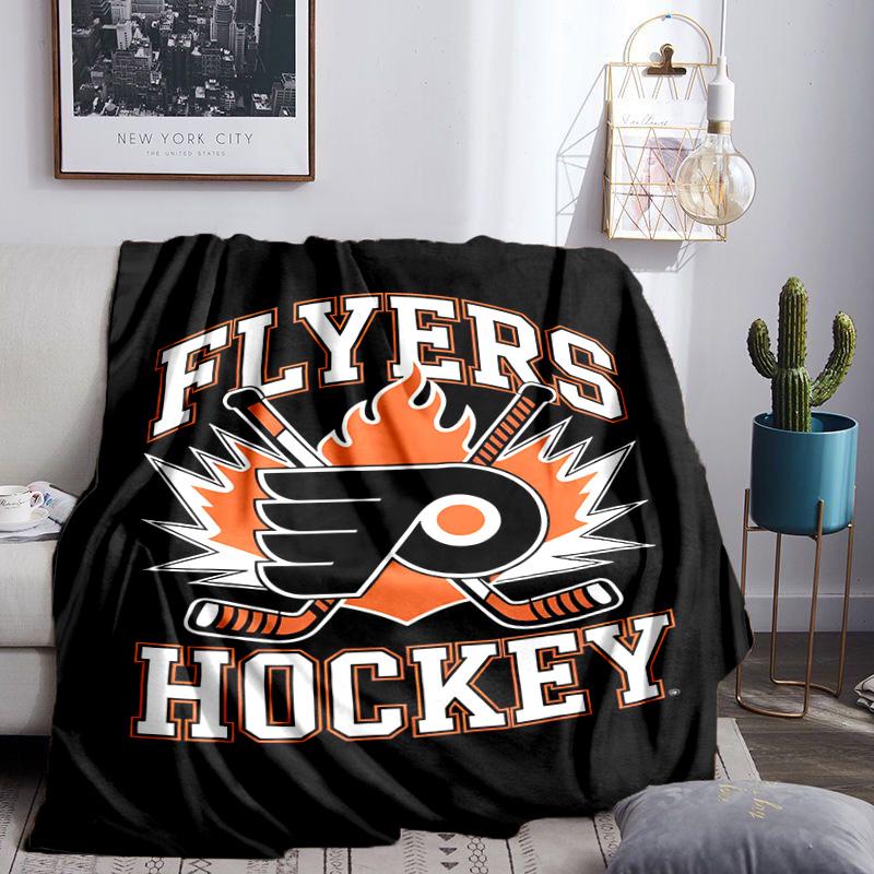 Flyers Hockey Team Throws Blanket Flannel Blankets Plush for Couch Bed Gifts for Men Women Travel picnic blanket Christmas fan gifts