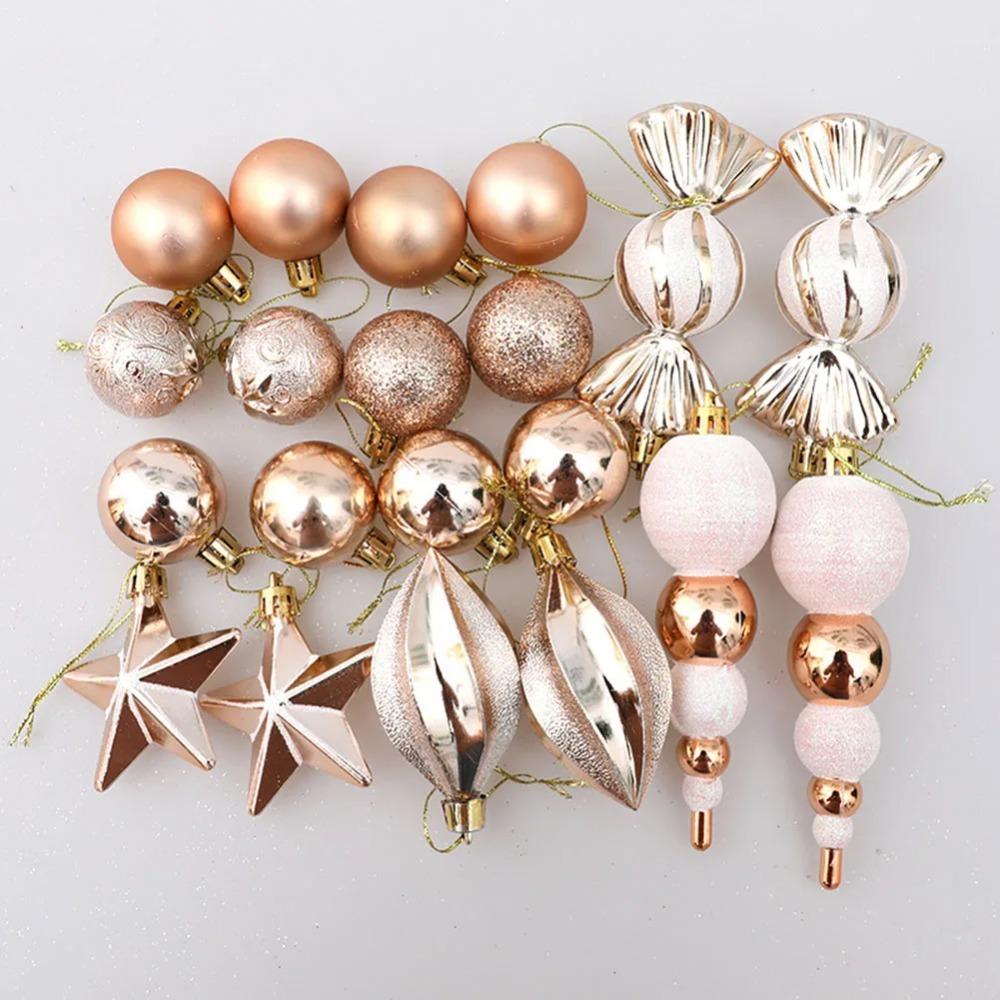 29/20Pcs Star Xmas Tree Hanging Ornaments Champagne Merry Christmas Decorations  Home New Year Decor