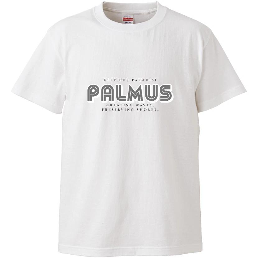 PALMUS Keep Our Paradise Logo T-Shirt White 5.6oz Cotton Tee Unisex Casual Eco S