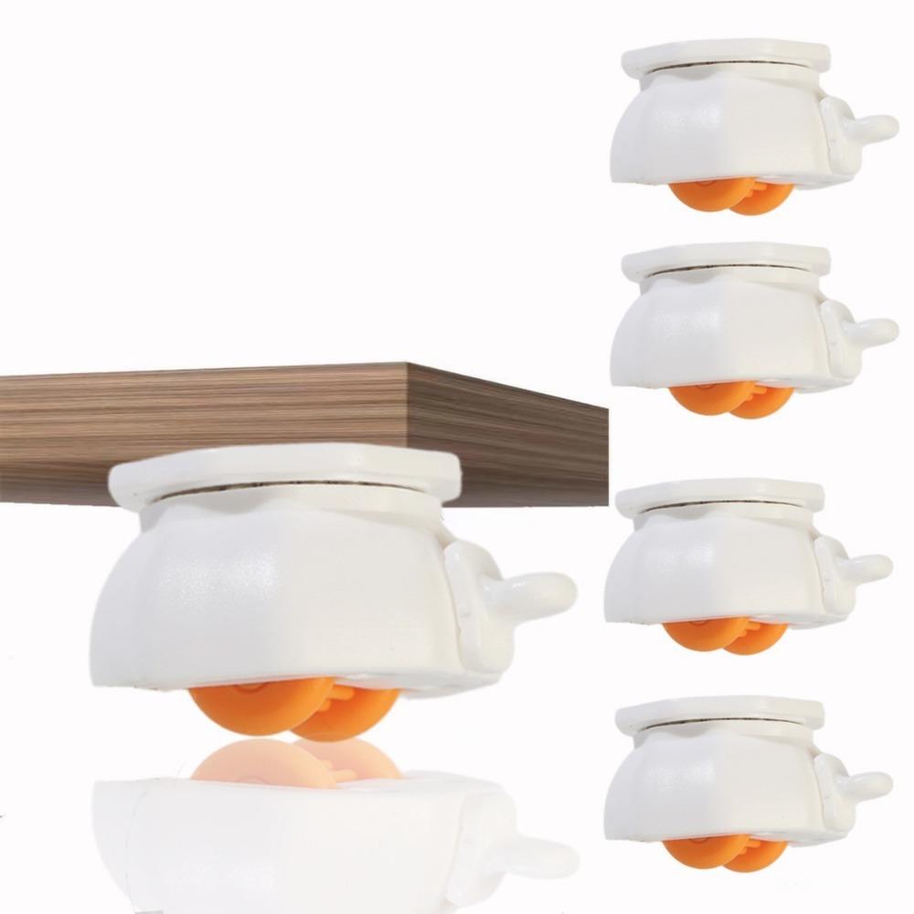 4 יחידות גלגלים אוניברסליים עמידים בפני שחיקה, גלגלי גלגלת דביקים עצמית, גלגלי גלגלת מסתובבים נושאי עומס, גלגלת שקטה עם בלם, גלגל מסתובב