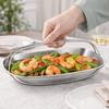 Heat-resistant Fish Serving Plate Stainless Steel Steaming Tray Durable Serving Tray  Cooking