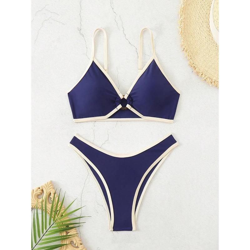 Micro Bikini Halter Swimsuit For Women 2025 Sexy Swimwear Brazilian Bikini Set Thong Biquini Swim Suits Blue Beachwear Female