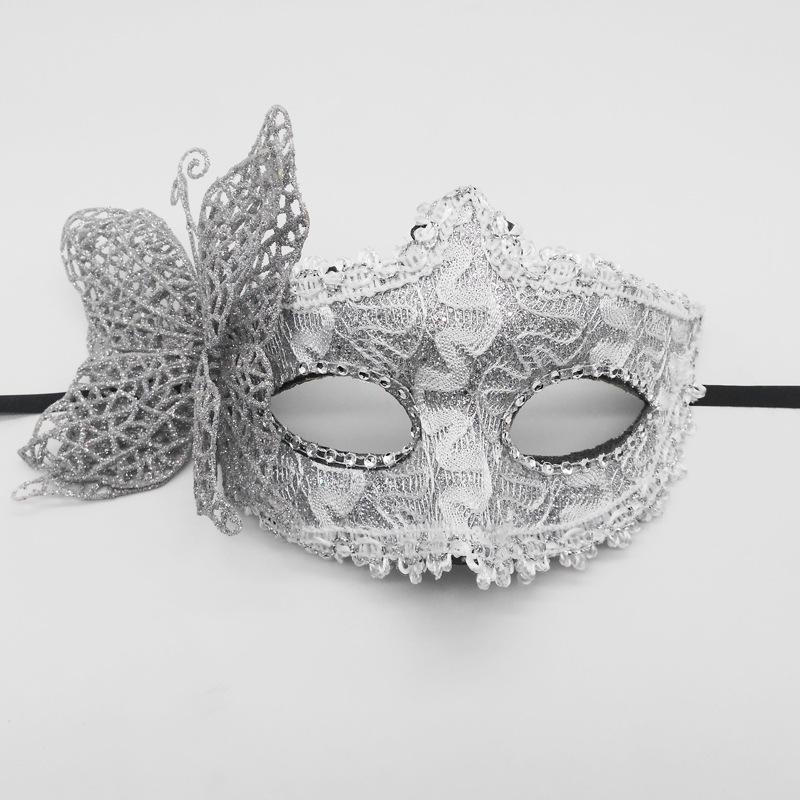 Elegant Black Painted Half-Face Mask for Halloween Masquerade – Men's Couples Edition