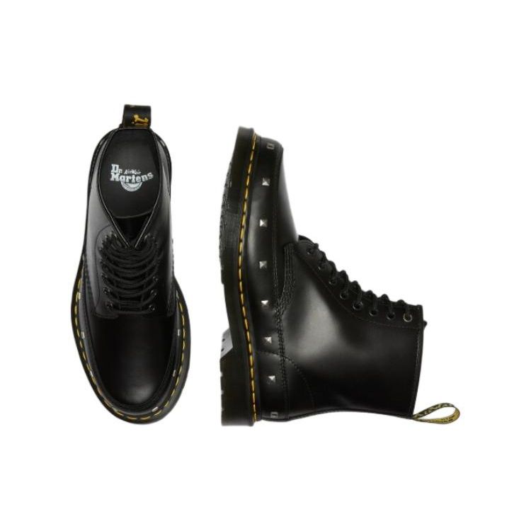 Dr. Martens 1460 Leather Studded Short Boots Unisex Boots Black 27678001