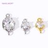 Luxury 18K Gold Plated/Rhodium with Zircon Round/Oval Charms Pendant Connector For Jewelry Making DIY Earrings Accessories